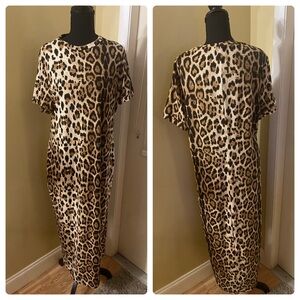 SHEIN Leopard Print Midi Dress